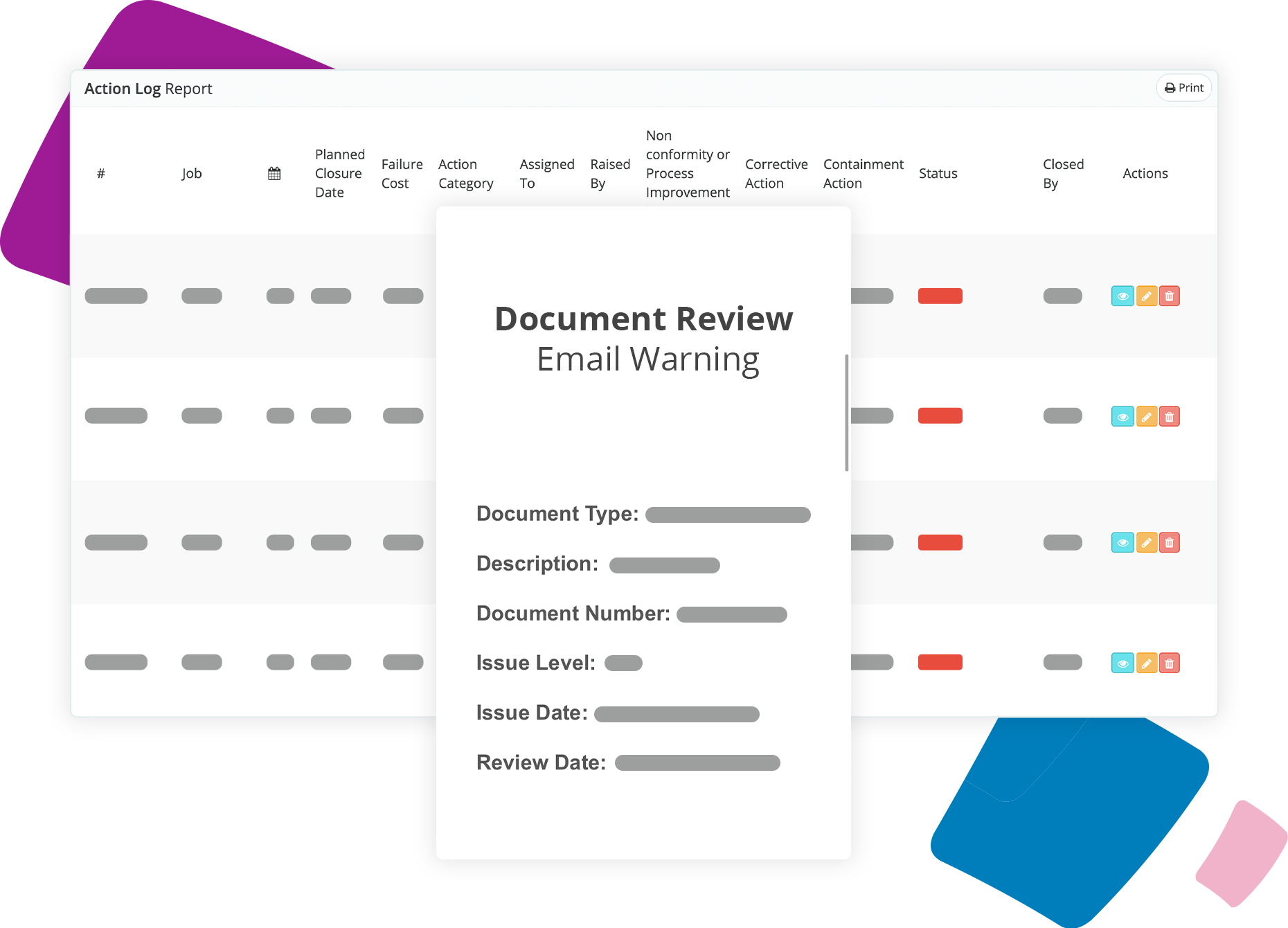 Document Review Warning Software Feature for ISO 9001 Certification - ProActive ISO Management Software